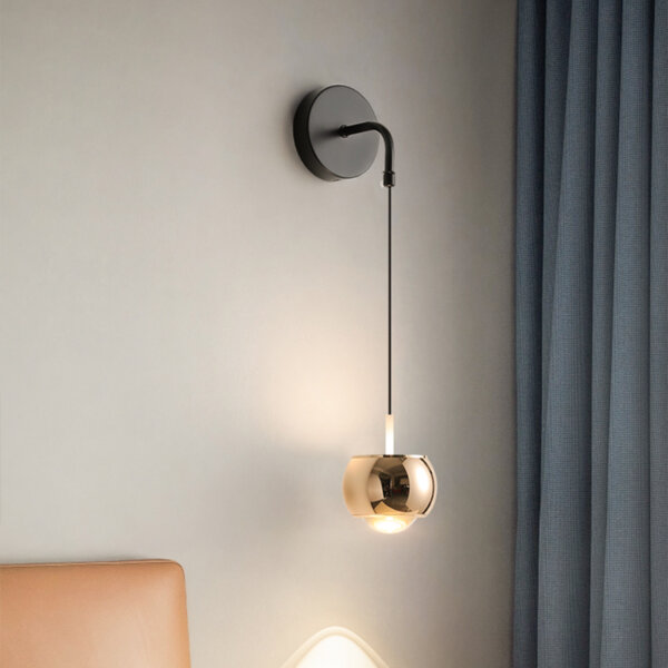 LED Black Ball Lens Wall Lamp - 图片 10