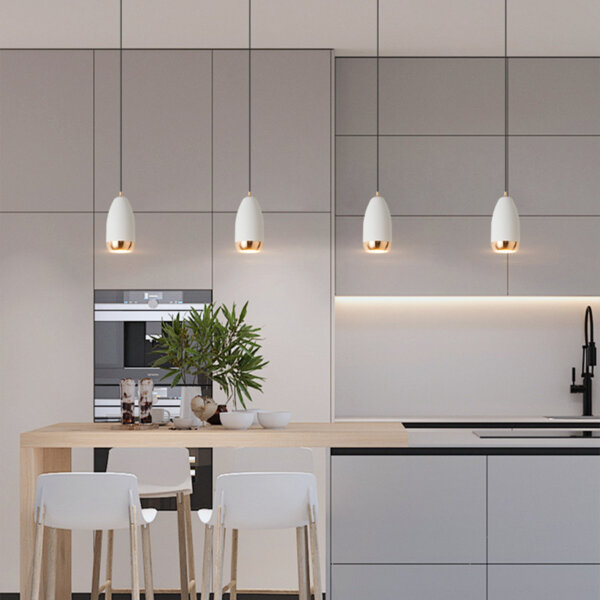 D6CM White Black Blue Red Gray Acrylic Pendant Light - 图片 9
