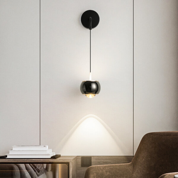 LED Black Ball Lens Wall Lamp - 图片 11