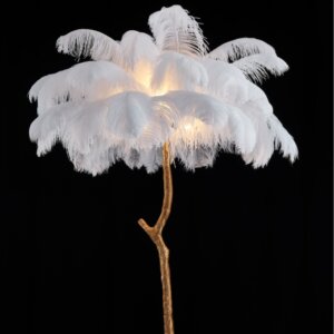 H160CM Feather Palm Tree Floor Lamp