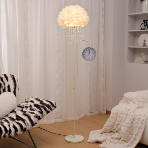 H165CM Colourful LED Hardware Feather Floor Light