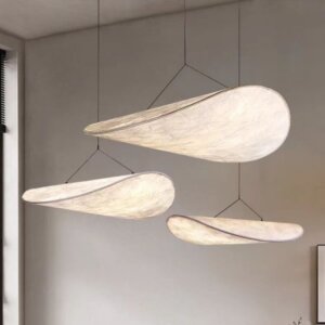 H13CM Leaf Silk Fabric Pendant Light