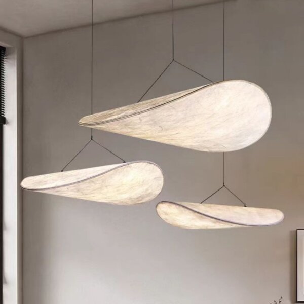 H13CM Leaf Silk Fabric Pendant Light