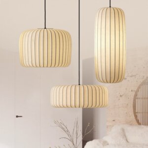 H25cm Lantern Silk Pendant Light