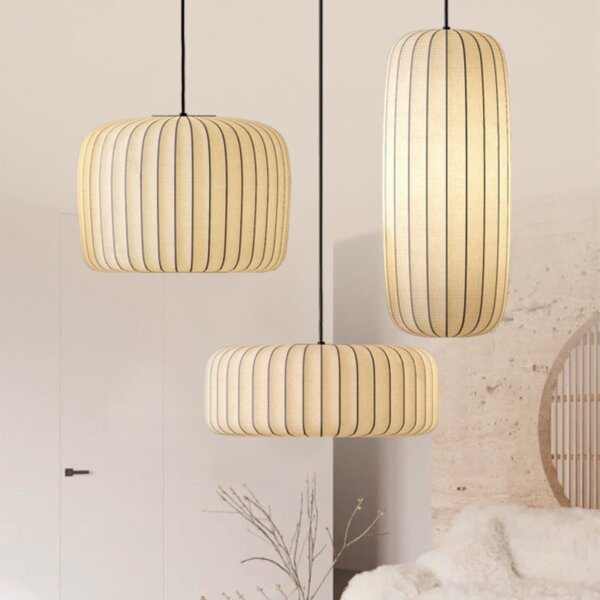 H25cm Lantern Silk Pendant Light