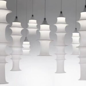 H100cm Bamboo Silk Pendant Light
