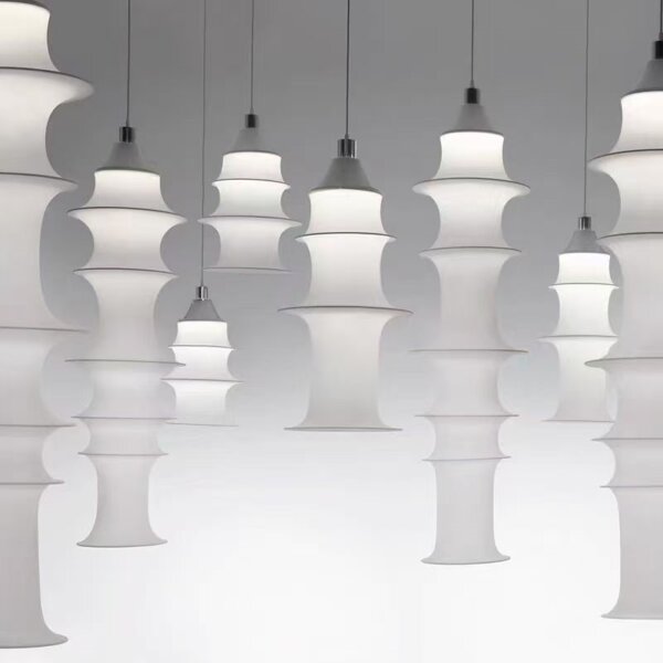 H100cm Bamboo Silk Pendant Light