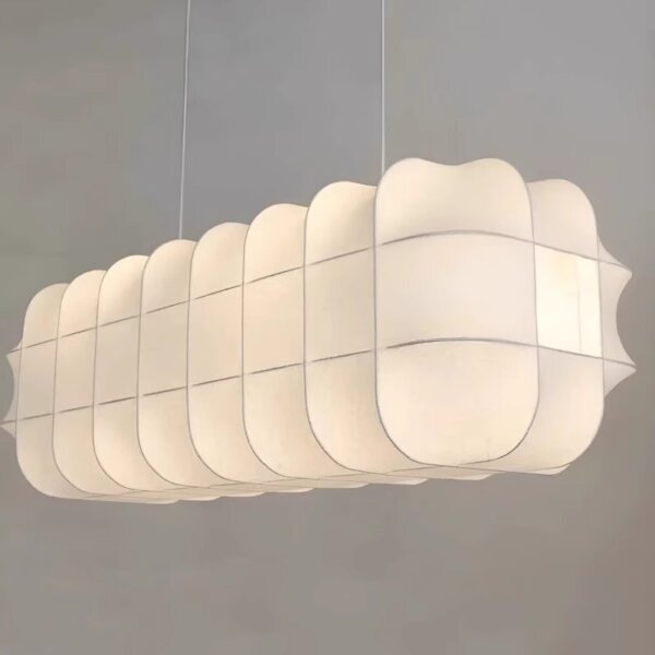 H41CM Cuboid Silk Pendant Lamp