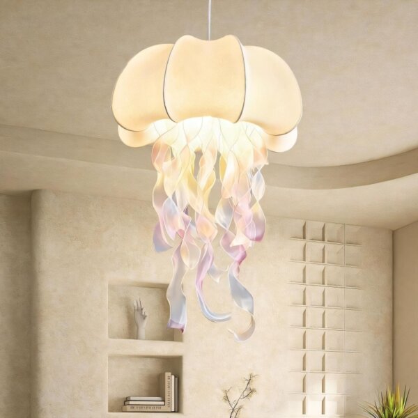 D50cm Jellyfish Silk Pendant Light
