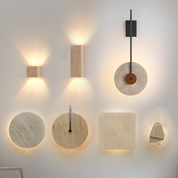 Wabi-Sabi Style LED Stone Wall Lamp