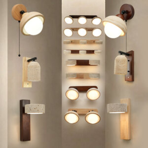 Wood Yellow Stone LED Wall Light