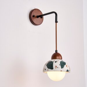 H16cm Terrazzo Wood LED Wall Lamp