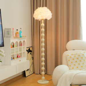 H160cm Gold Feather Floor Lamp