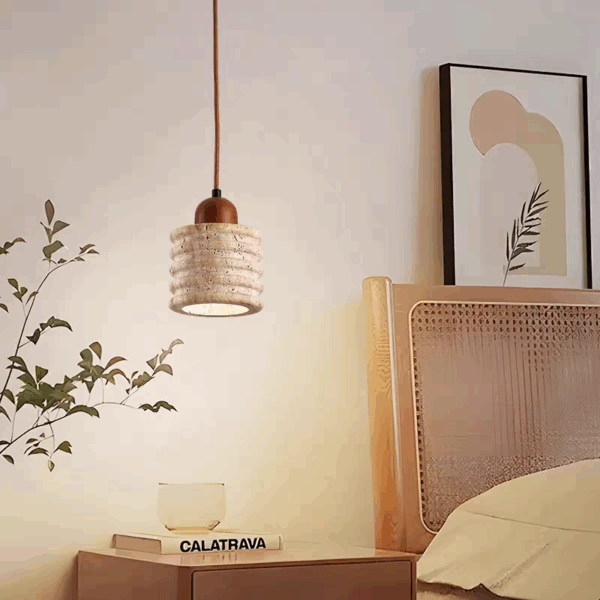 H14cm Natural Stone LED Pendant Lamp - 图片 5