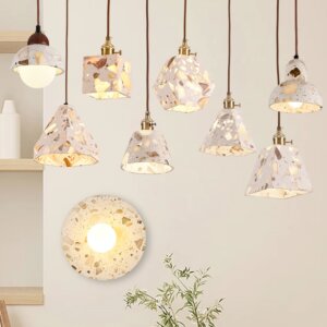 G9/E27 LED Metal Transparent Stone Pendant Light