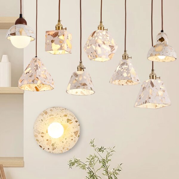 G9/E27 LED Metal Transparent Stone Pendant Light