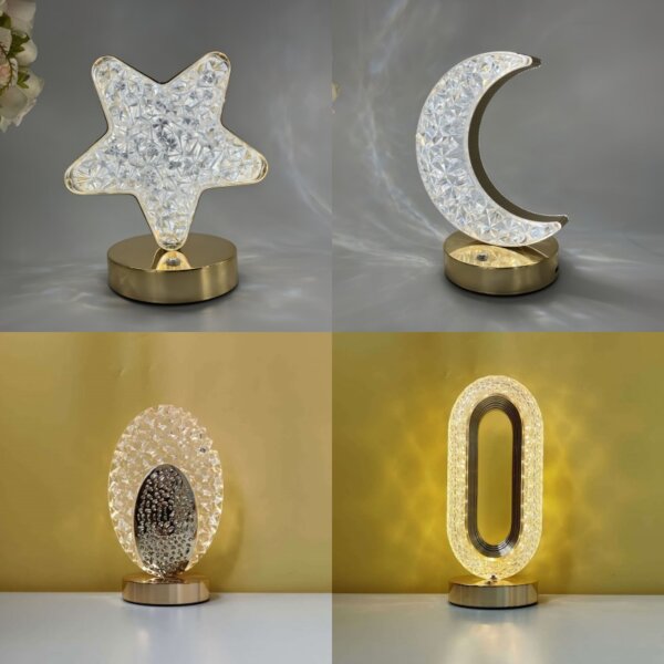 Golden Star Moon LED Table Light