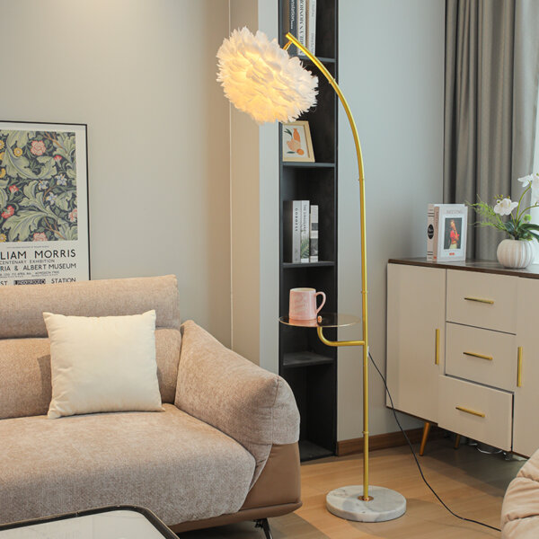 H170CM E27/E26 Feather Floor Light - 图片 2