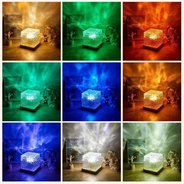 H12cm Square Water Ripple Table Lamp