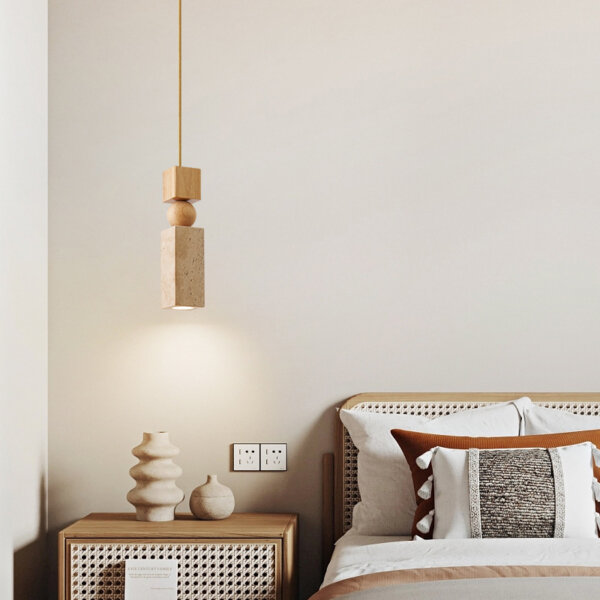 Wabi Sabi Travertine Marble Pendant Light - 图片 2