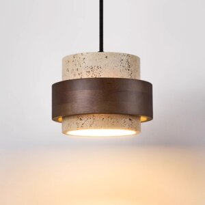 D17cm Yellow Stone LED Pendant Lamp