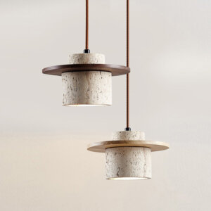 E27/E26 Yellow Caver Stone Pendant Light