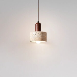 H16cm Yellow Travertine LED Pendant Lamp
