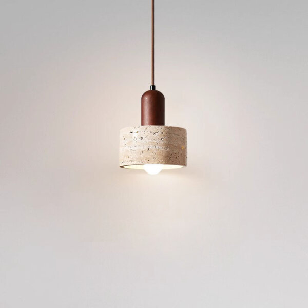 H16cm Yellow Travertine LED Pendant Lamp