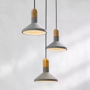 Retro Cement Wood Pendant Light