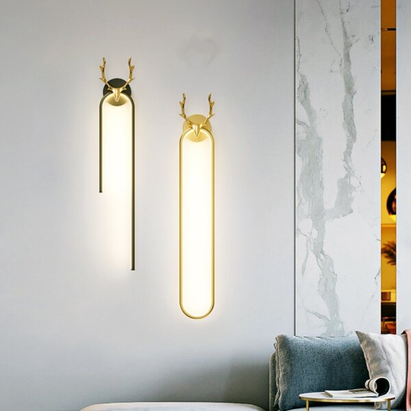 Black Golden LED Linear Wall Lamp