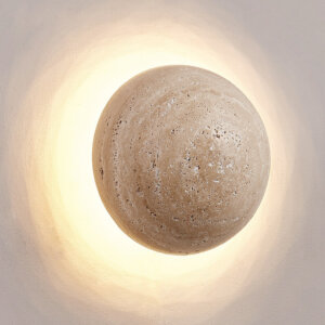 D15cm Yellow Travertine LED Wall Lamp