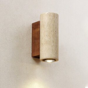 H16cm Wood Stone LED Wall Light