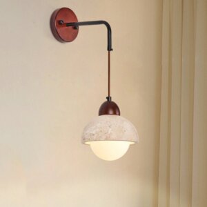 D15cm Natural Stone Ball Wall Light