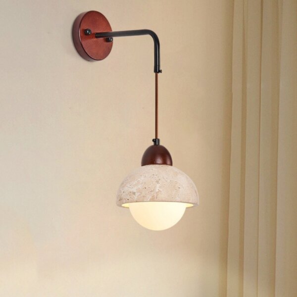 D15cm Natural Stone Ball Wall Light