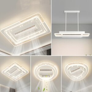 Large Wind Bladeless LED Ceiling Fan Lamp