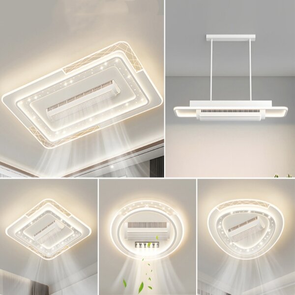Large Wind Bladeless LED Ceiling Fan Lamp