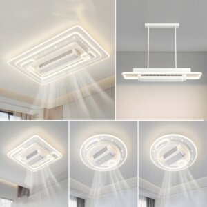 PC LED Leafless Ceiling Fan Light