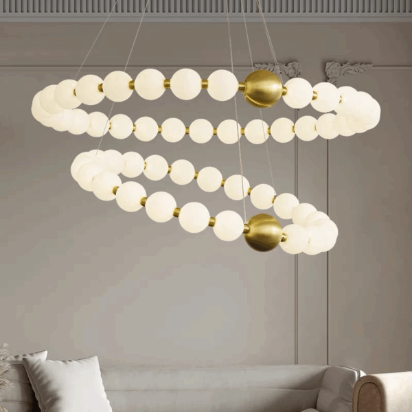 10-32 Heads PE Ball Gold Pendant Lamp