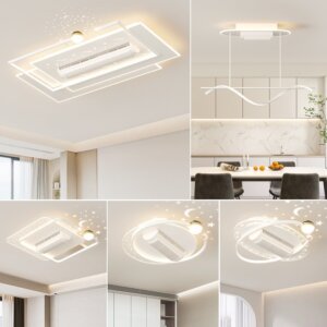 W68CM Bladeless Silent Ceiling Fan Lamp