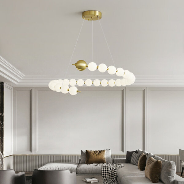 15-30 Heads PE Ball Copper Pendant Light