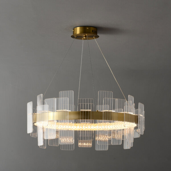 D100CM Ring Rectangular Acrylic Pendant Lamp - 图片 2