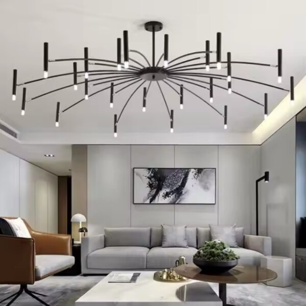 G9 Iron Large Black White Pendant Light - 图片 2