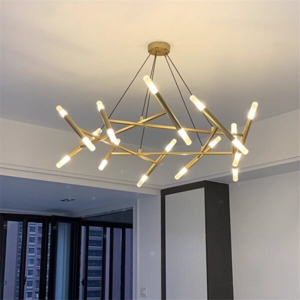 G4 Gold Iron Acrylic Pendant Light - 图片 3