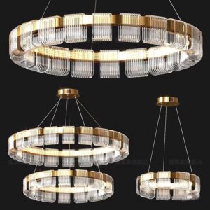 D100CM Copper Aluminum Ring Pendant Light