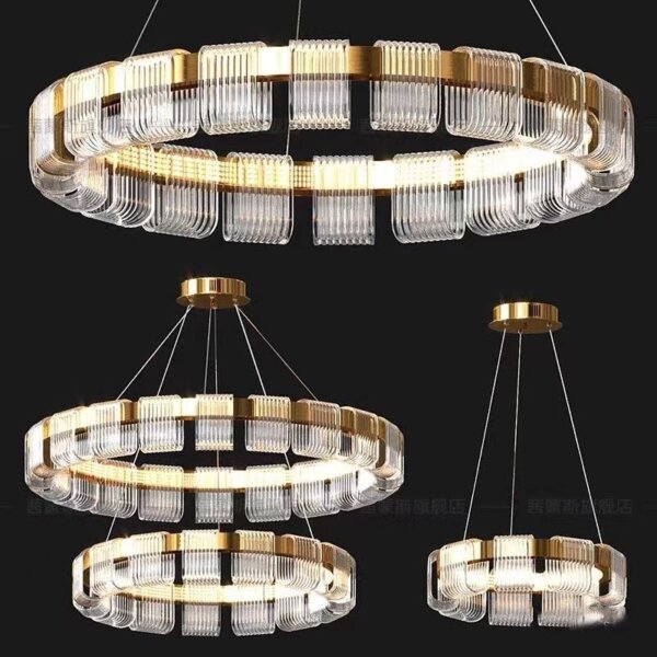D100CM Copper Aluminum Ring Pendant Light