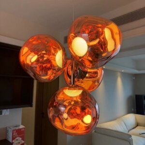 4 Heads Globe Lava Acrylic Pendant Light