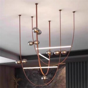 G9 Leather Glass Ball Pendant Lamp