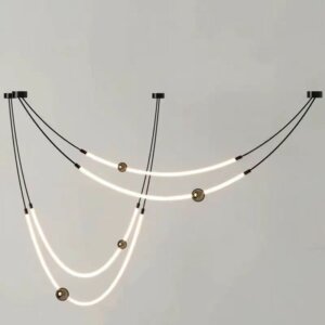 Silicone Iron Black White Pendant Light