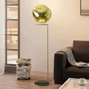 E27/E26 Lava Acrylic Gold Floor Light