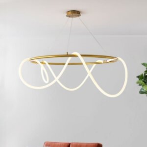 Long Strip Silicone Round Iron Pendant Lamp
